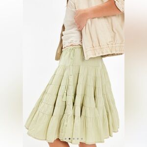 Free People Light Green A-Line Skirt